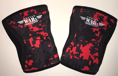 Red & Black 8-Bit Camo Knee Sleeves